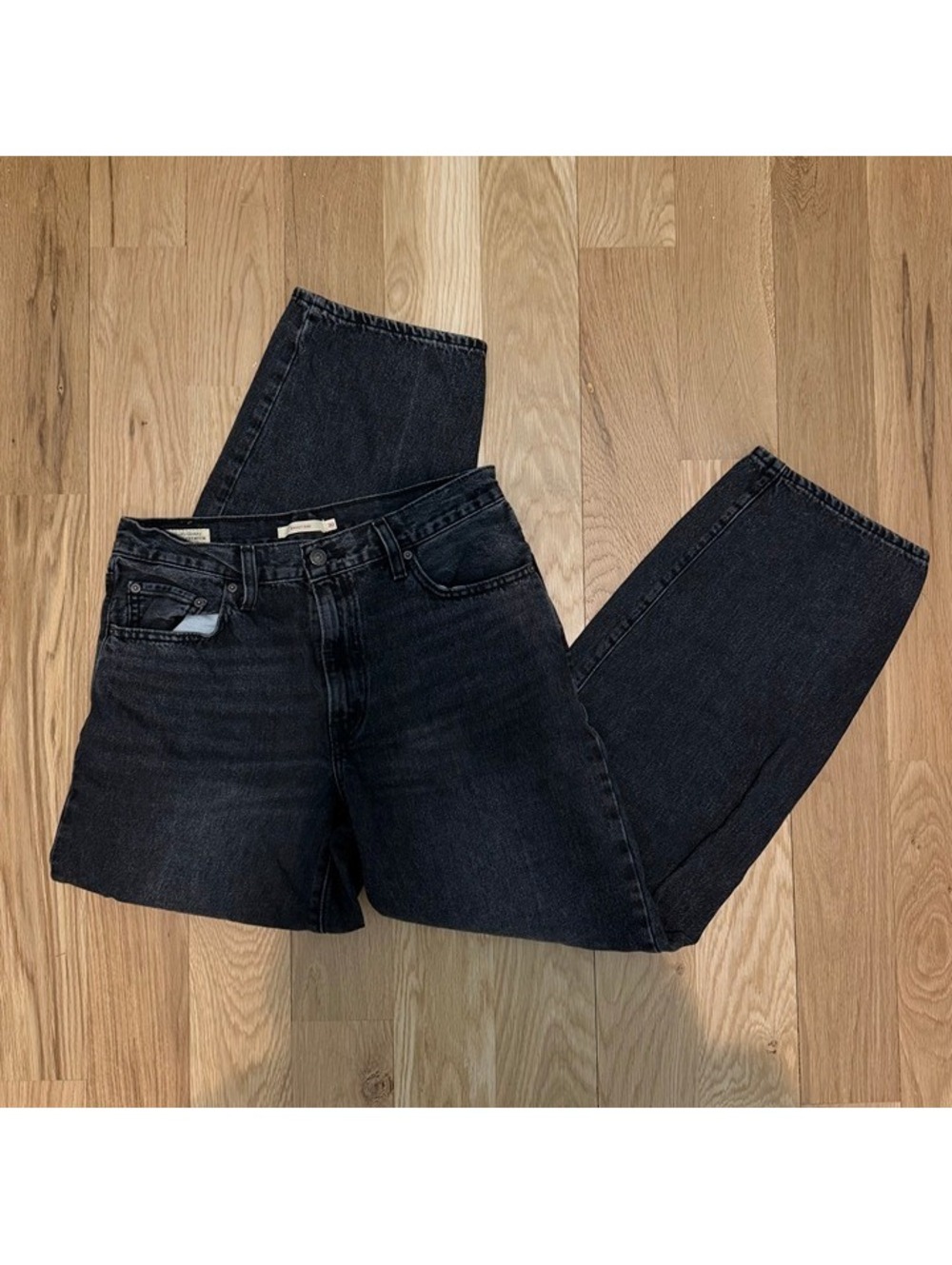 levi’s baggy dad black wash jeans size 30
